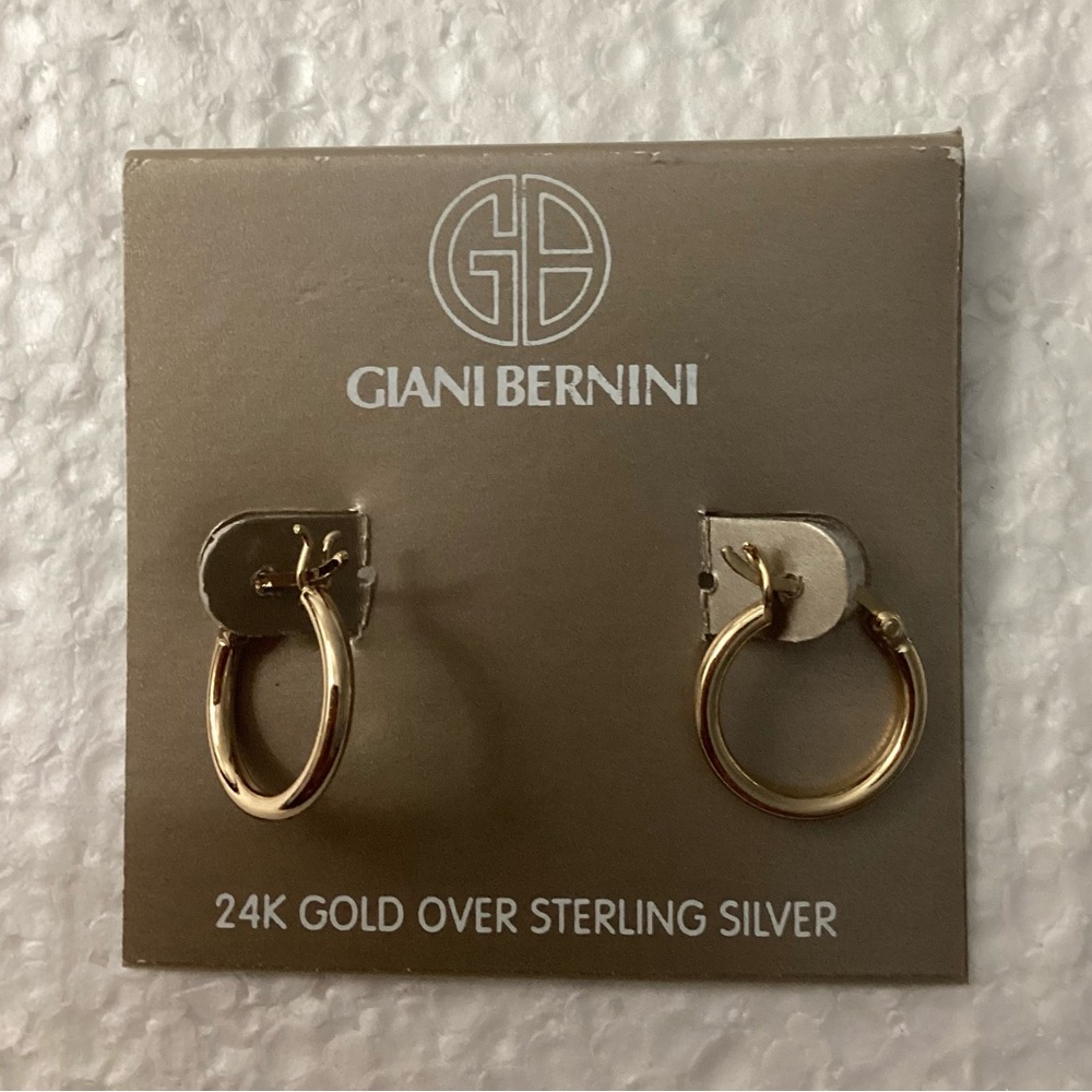 Giani Bernini 24K Gold Over Sterling Silver 15mm Hoop Earrings